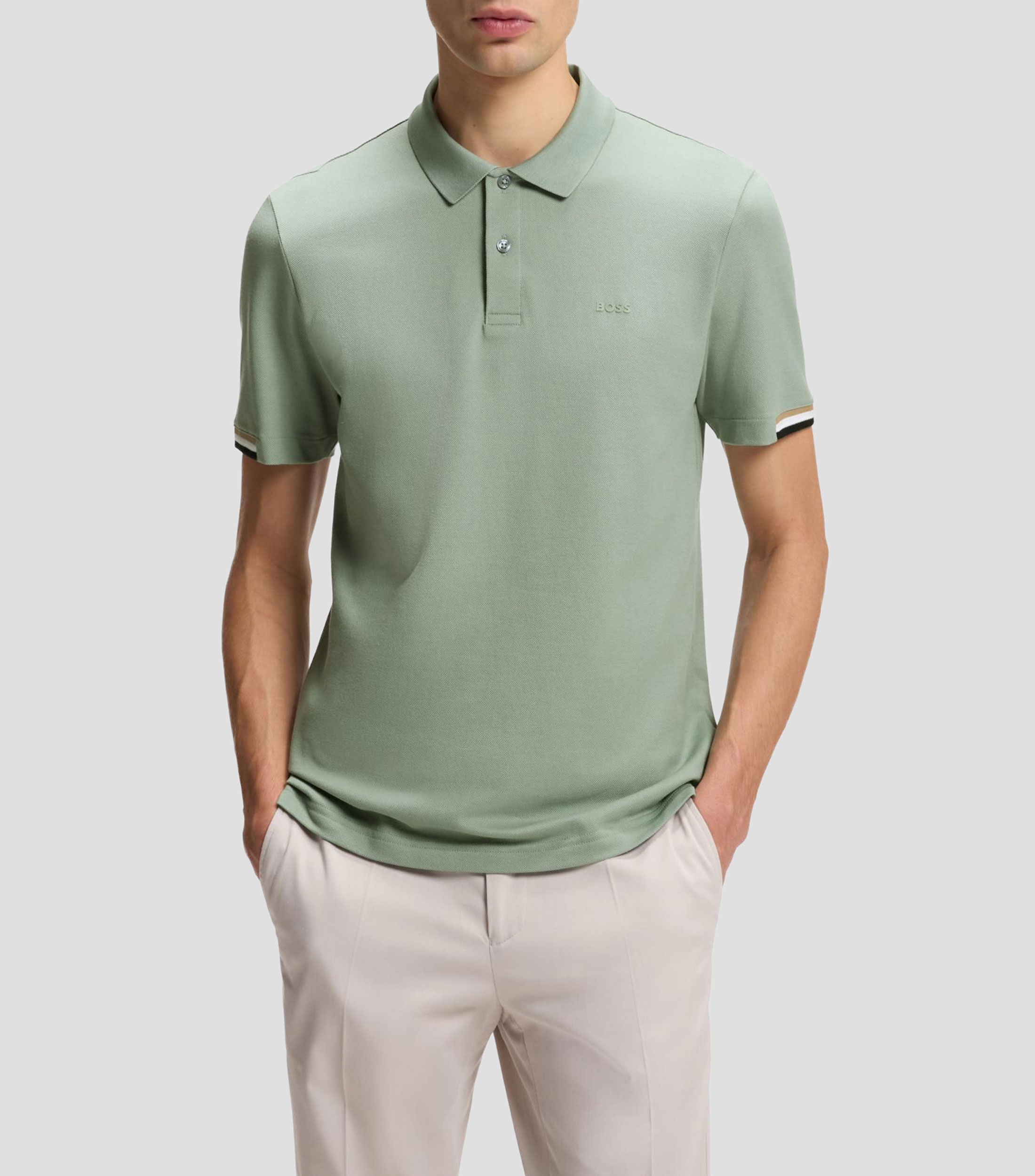 Polo regular fit con logo de goma Hombre